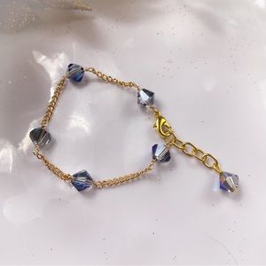 Blue Glass Bicone Bracelet